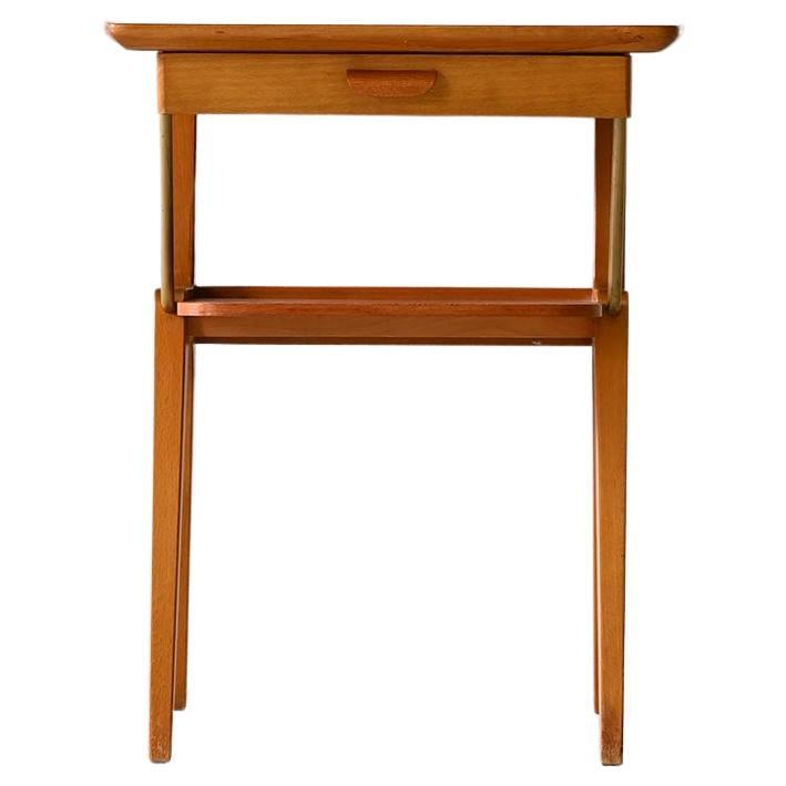 Scandinavian-made teak bedside table For Sale