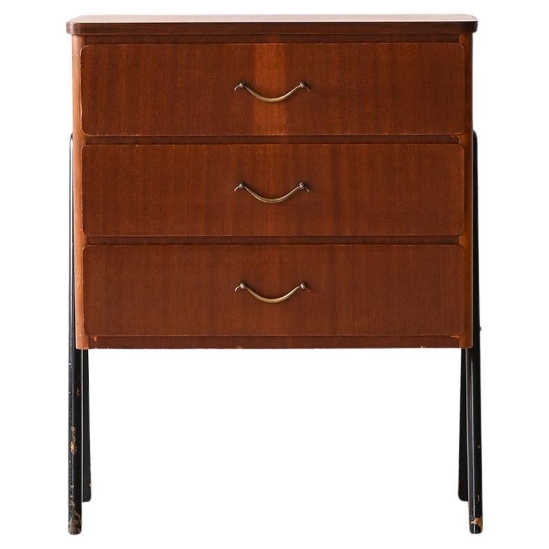 Teak bedside table and black details