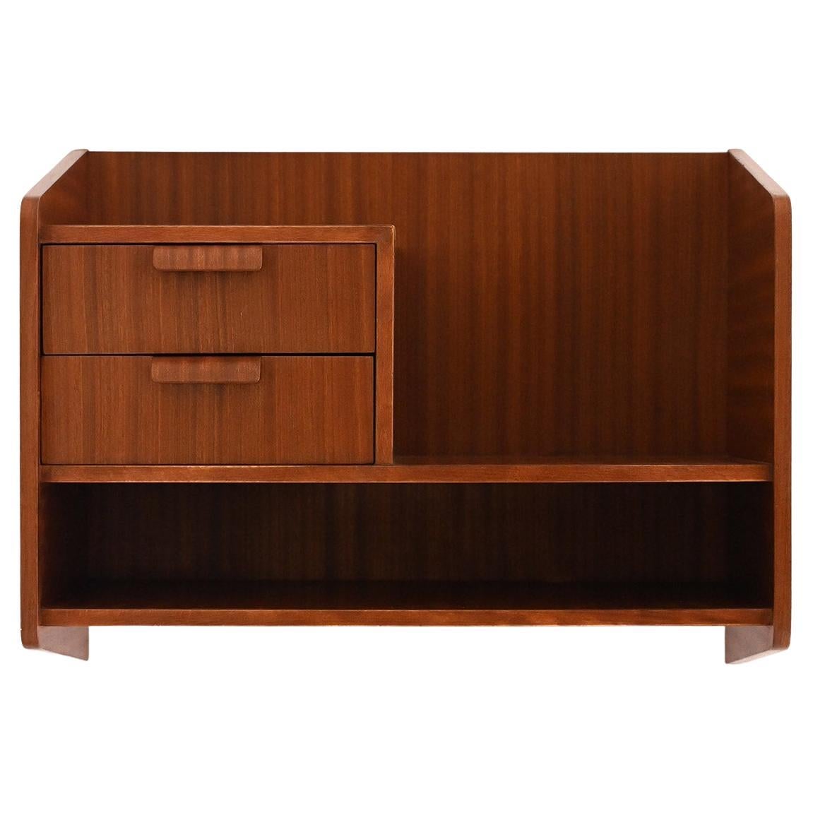 Skandinavischer 1960er Mahagoni-Hängenachttisch mit Schubladen im Angebot