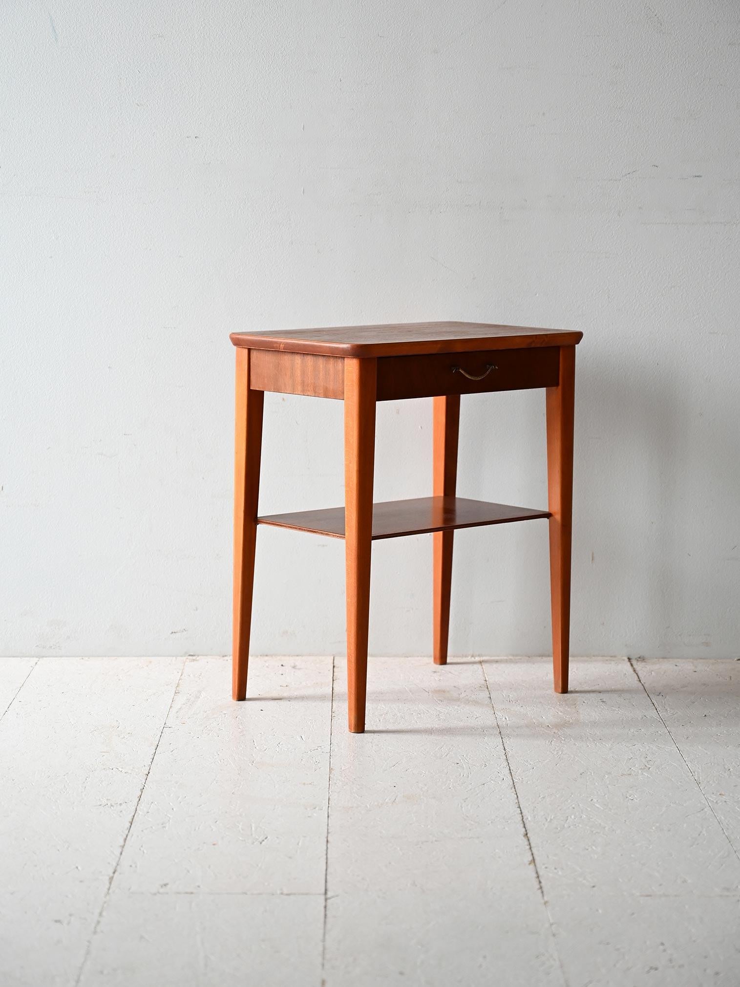 Scandinavian Modern Scandinavian 1950s teak and mahogany nightstand For Sale