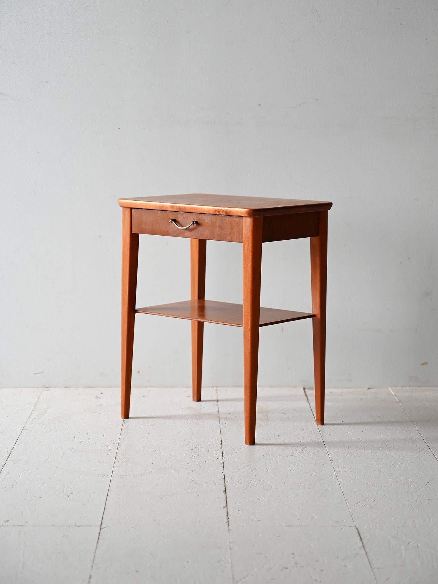 Scandinavian 1950s teak and mahogany nightstand In Good Condition For Sale In Brescia, IT