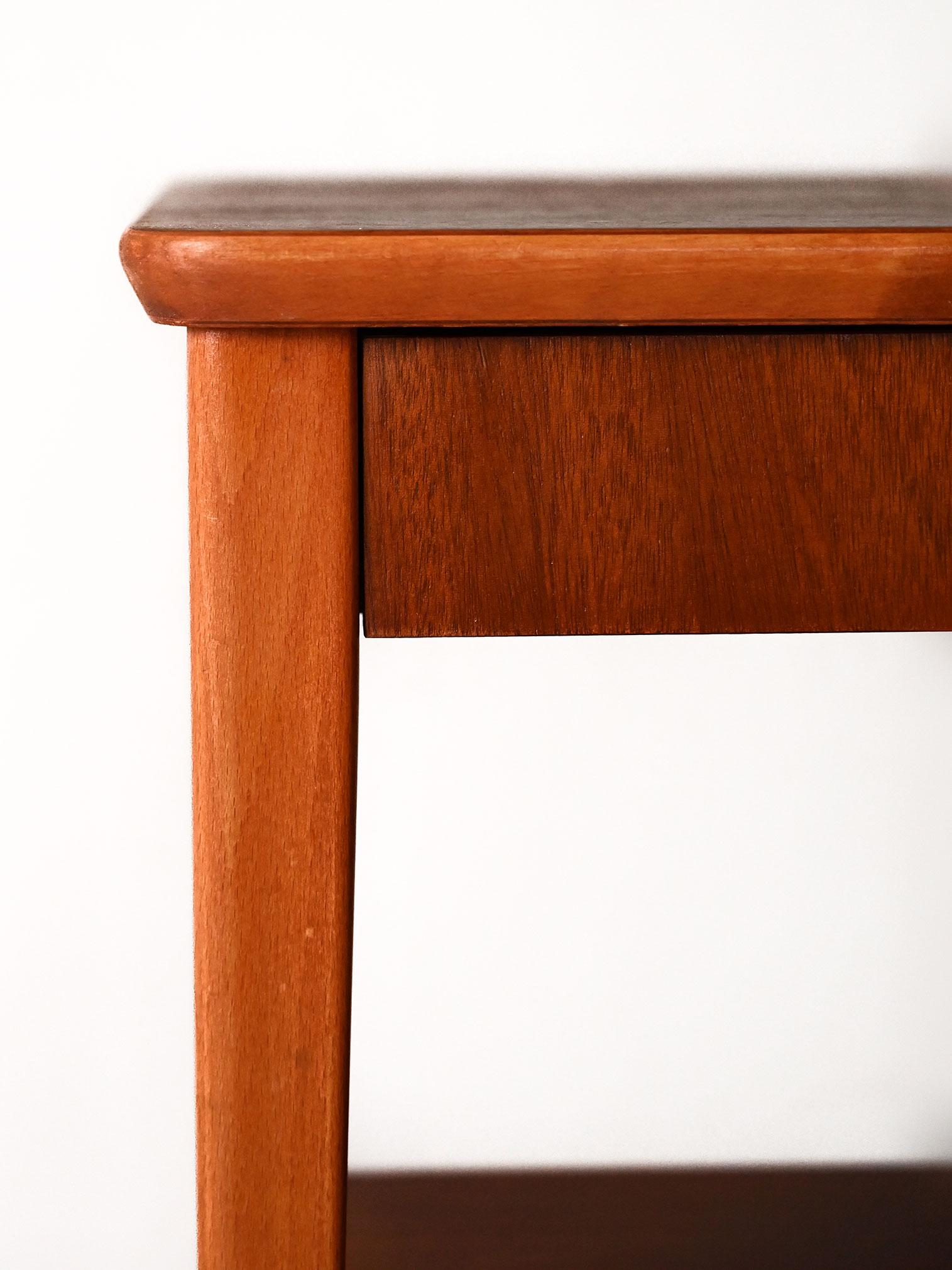 Mahogany Scandinavian 1950s teak and mahogany nightstand For Sale