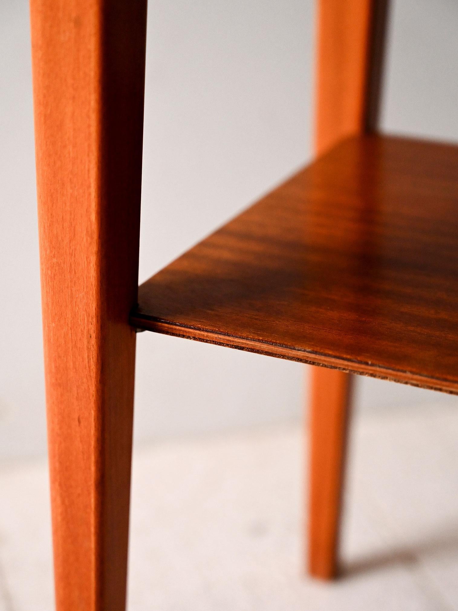 Scandinavian 1950s teak and mahogany nightstand For Sale 2