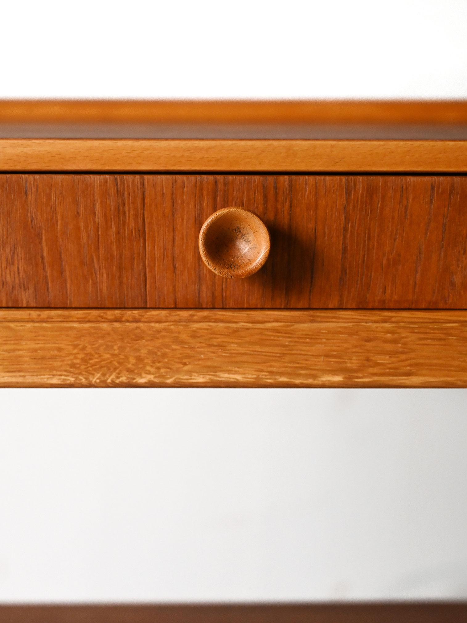 Oak Scandinavian 1960s teak and oak bedside table For Sale