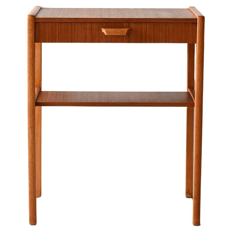 Scandinavian nightstand with carved handle For Sale