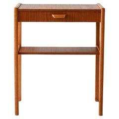 Scandinavian nightstand with carved handle