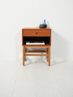 Scandinavian cubic teak nightstand from the 1960s