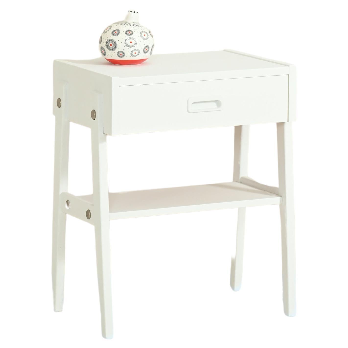 White-painted Scandinavian nightstand For Sale