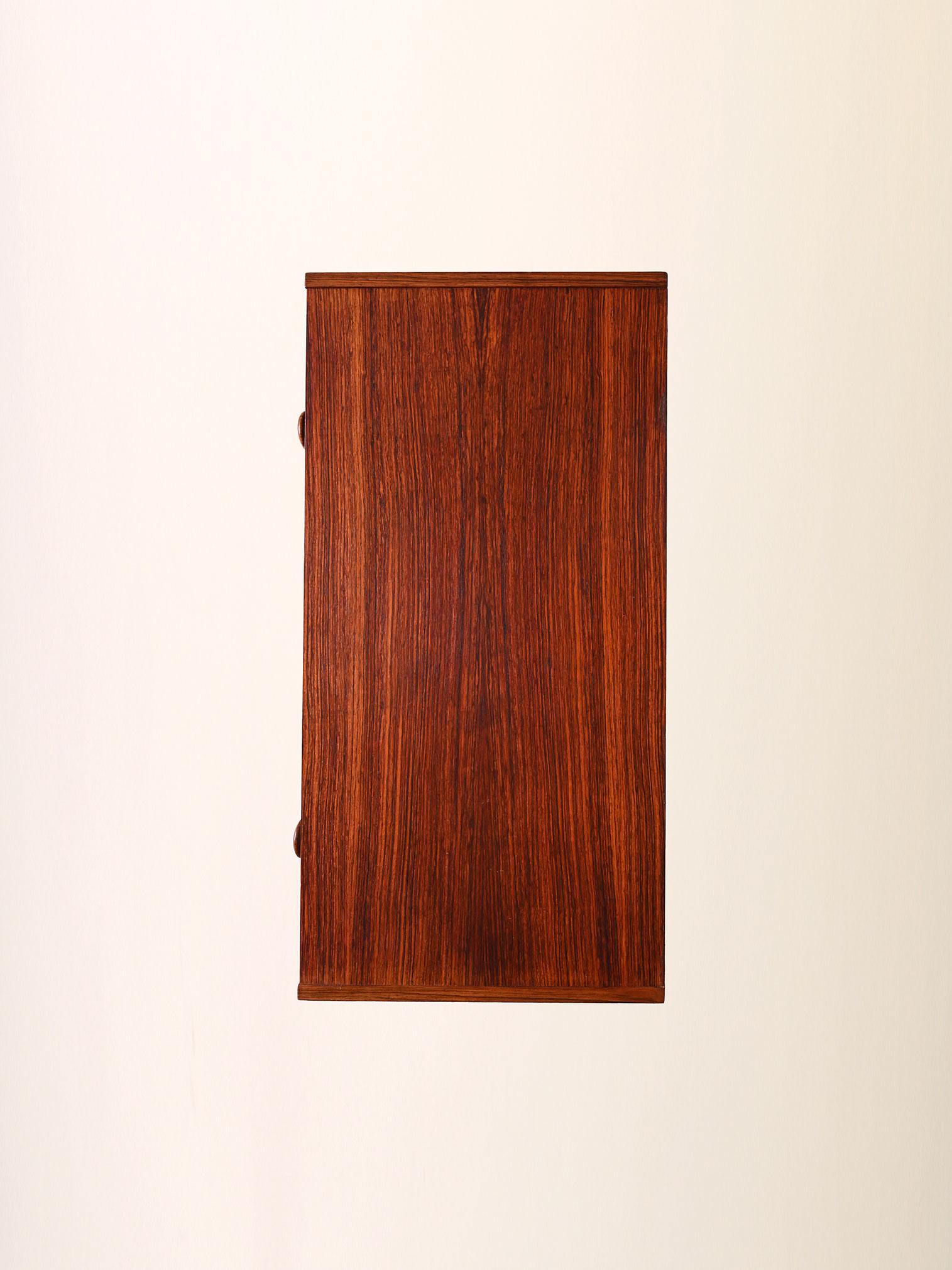 Scandinavian vintage rosewood nightstand with two drawers For Sale 1