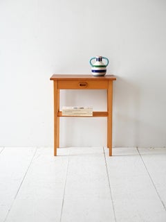 Table de chevet vintage scandinave en chêne clair