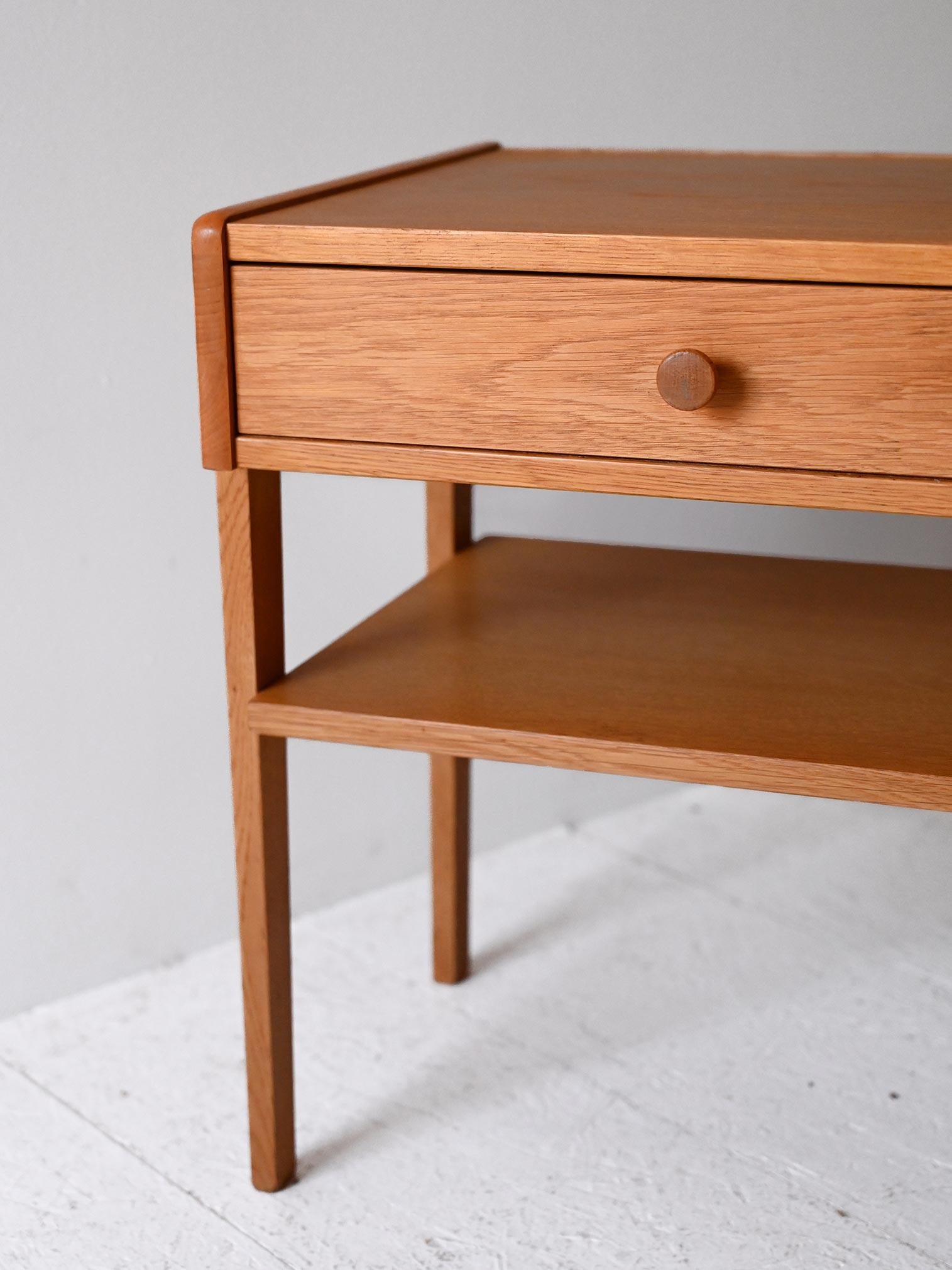 Scandinavian Comodino scandinavo vintage in rovere chiaro en vente