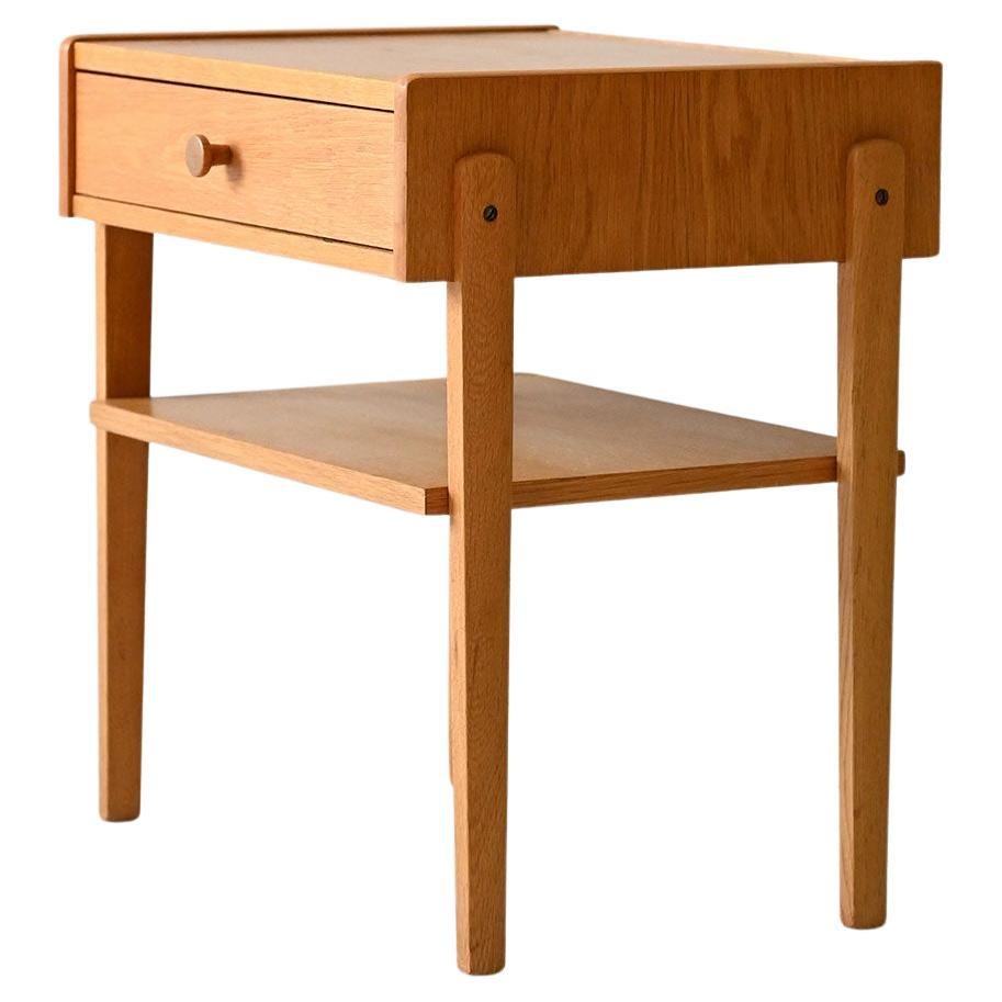 Comodino scandinavo vintage in rovere chiaro