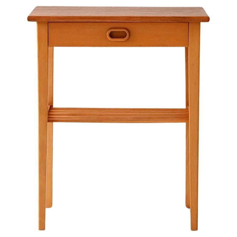 Comodino scandinavo vintage in rovere chiaro