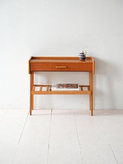 Table de chevet vintage en teck scandinave avec tiroir, 1960s