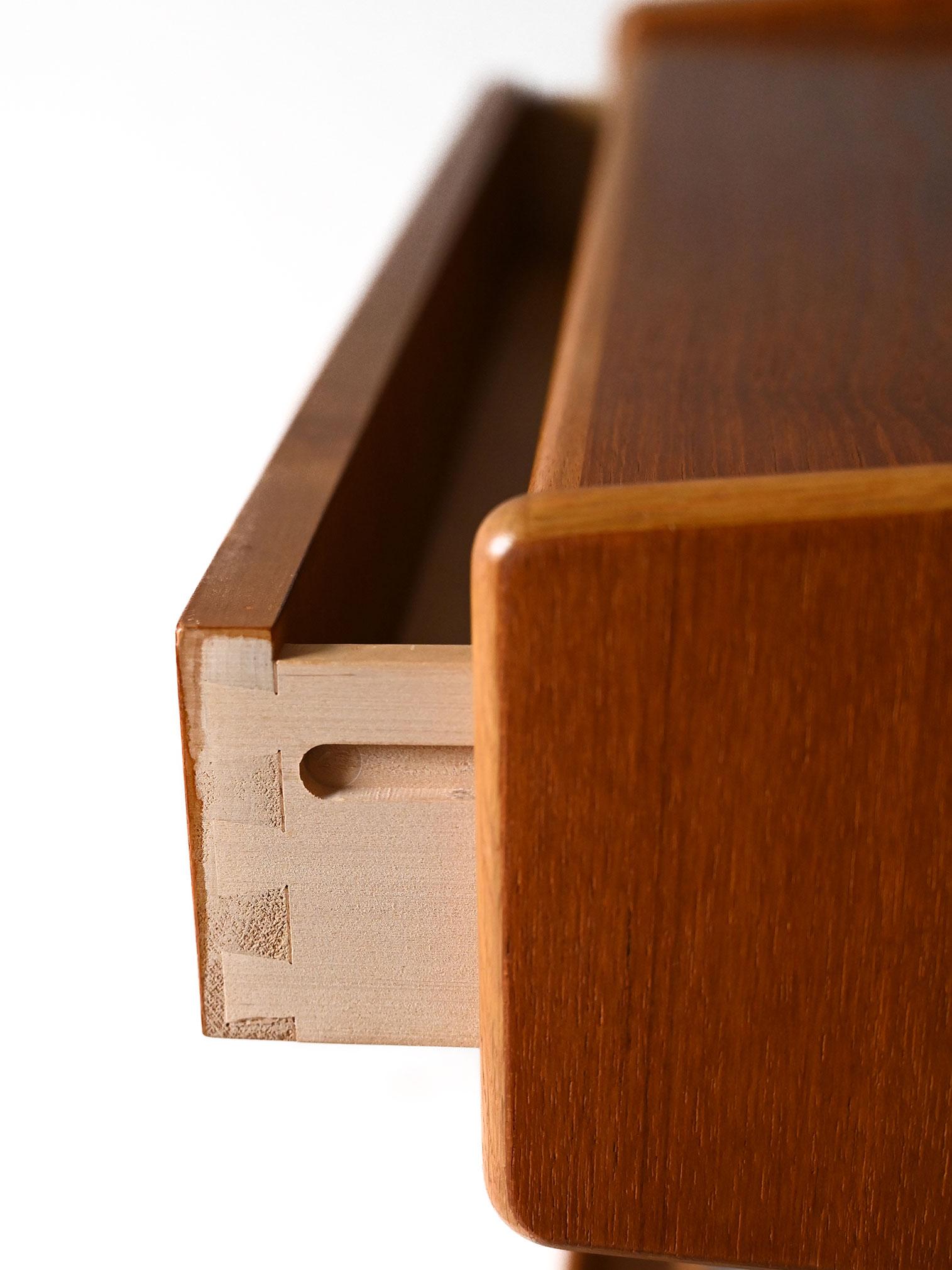 Teak Scandinavian vintage teak nightstand with drawer, 1960s For Sale