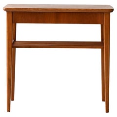Comodino scandinavo vintage in teak con mensola