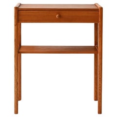 Comodino scandinavo vintage in teak con mensola