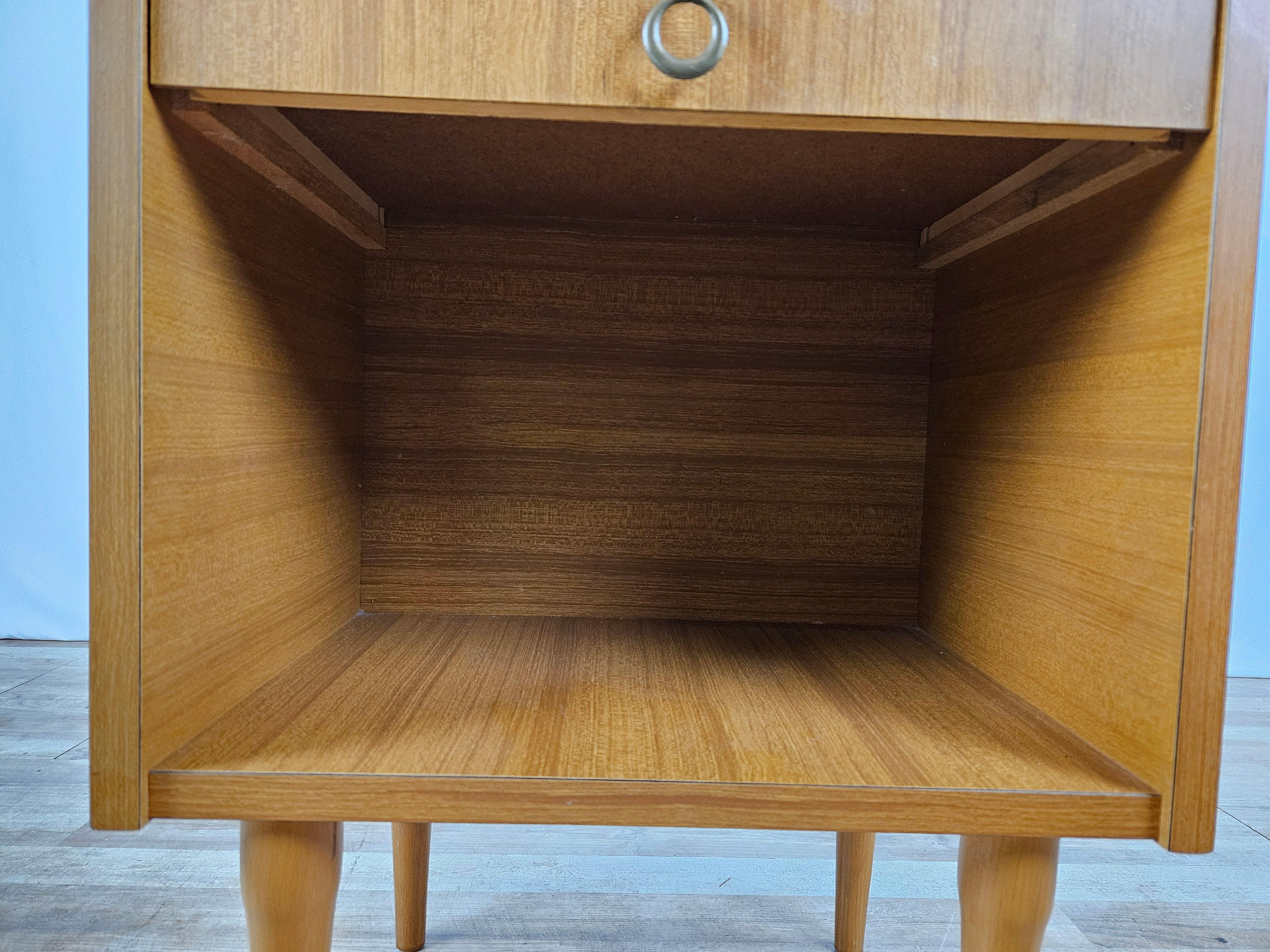 1980s single nightstand with drawer and open compartment For Sale 4