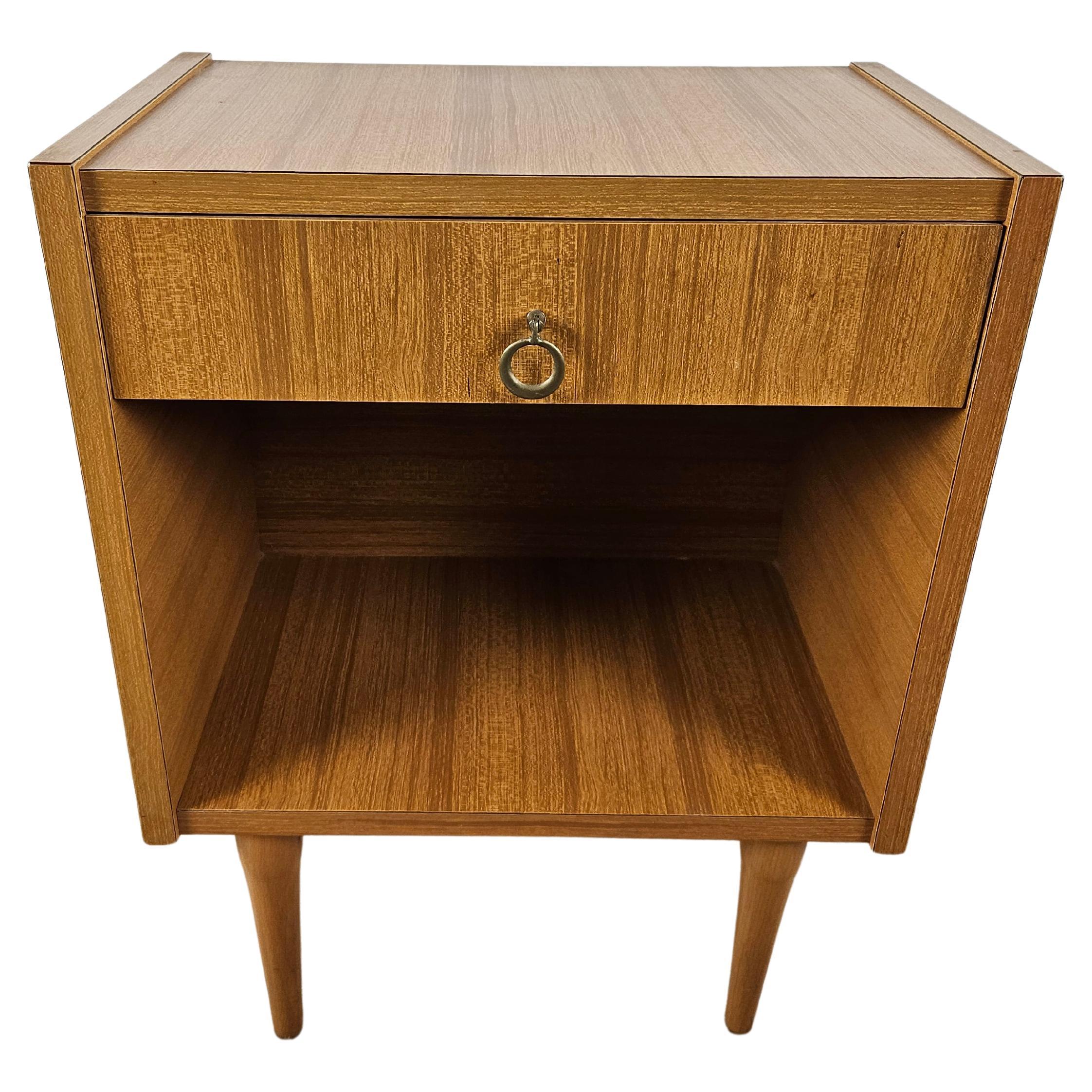 1980s single nightstand with drawer and open compartment For Sale