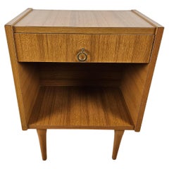 Vintage 1980s single nightstand with drawer and open compartment