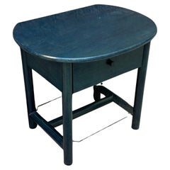Comodino Singolo in Legno e Piano in Vetro di Roberti Rattan - Italia - Anni '80