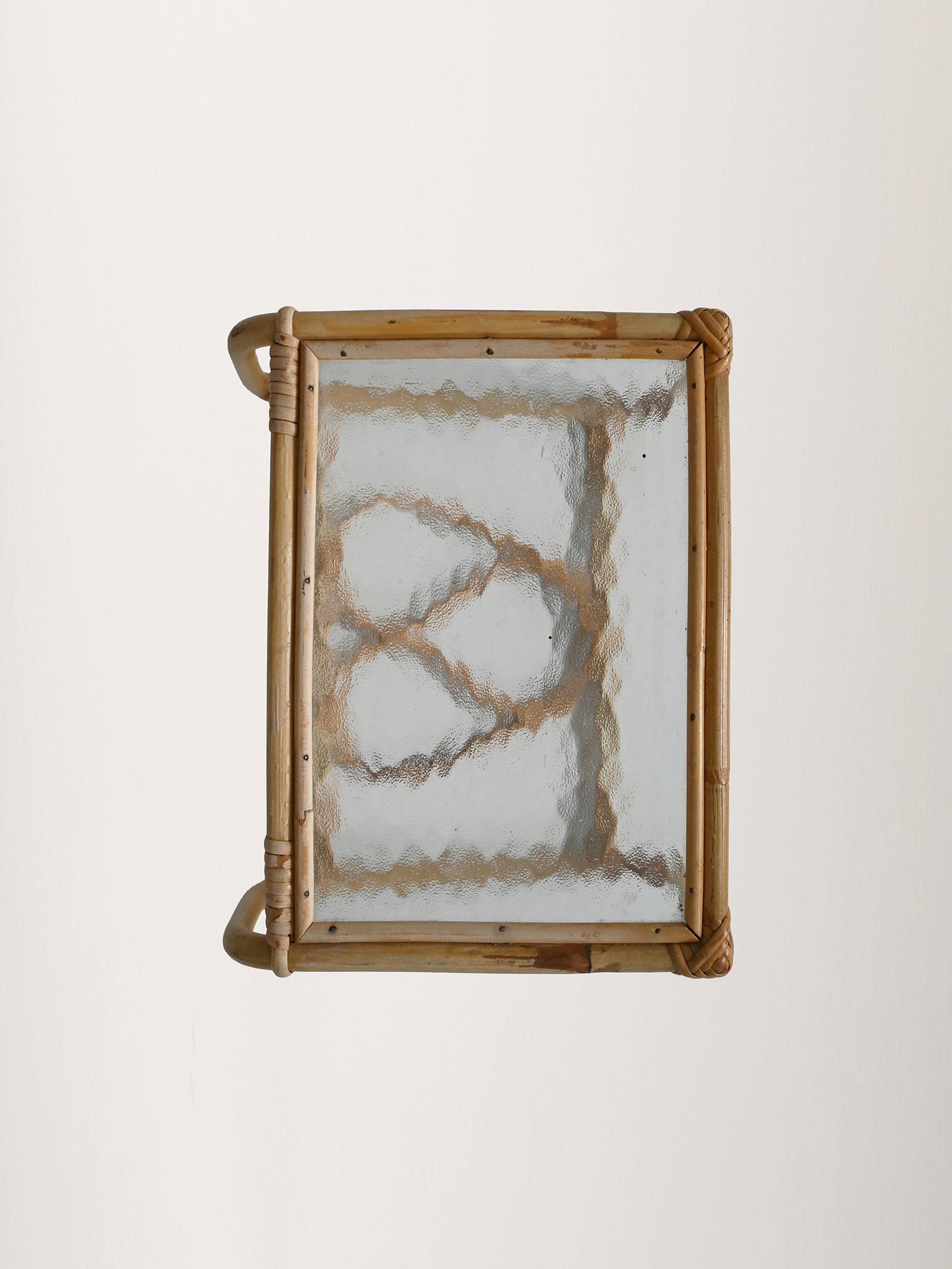 Comodino sospeso in bambù anni ’60 en vente 3