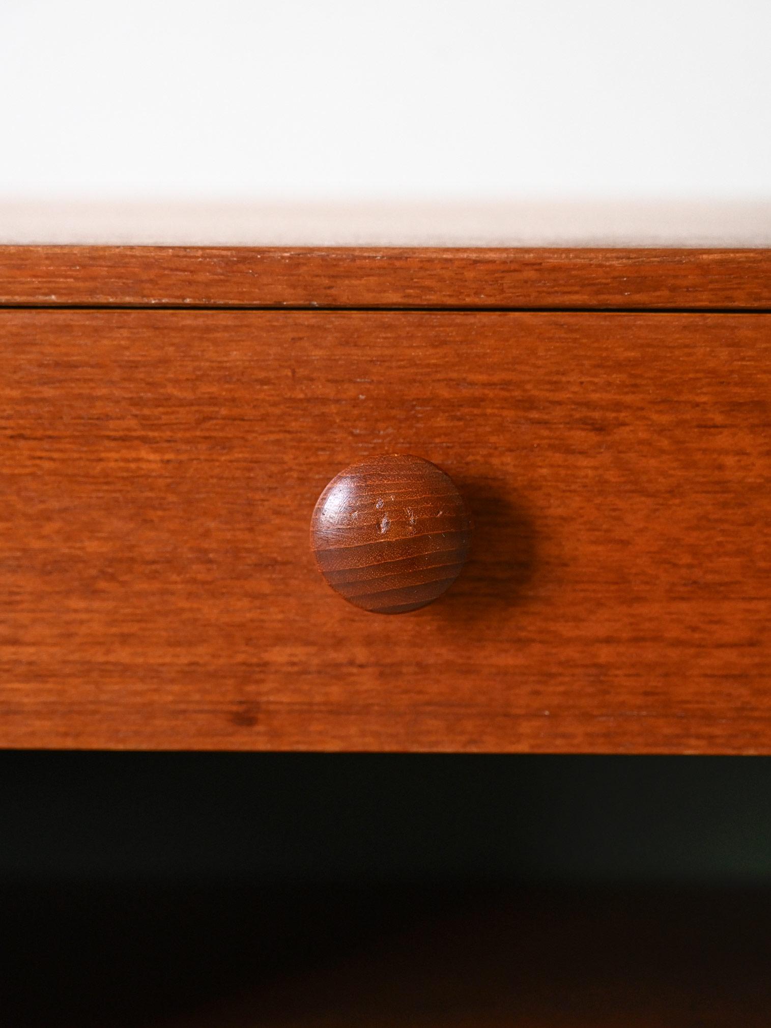 Teak Square bedside table of Nordic manufacture For Sale