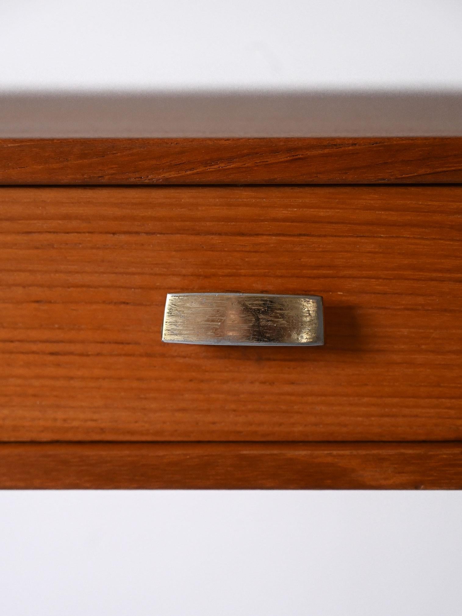 Metal Vintage nightstand with gold handle For Sale