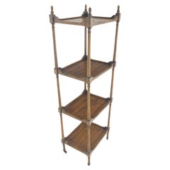 Compact 14x18 Turned Poster Style 4 tier étagère Etagere avec Finials MINT !