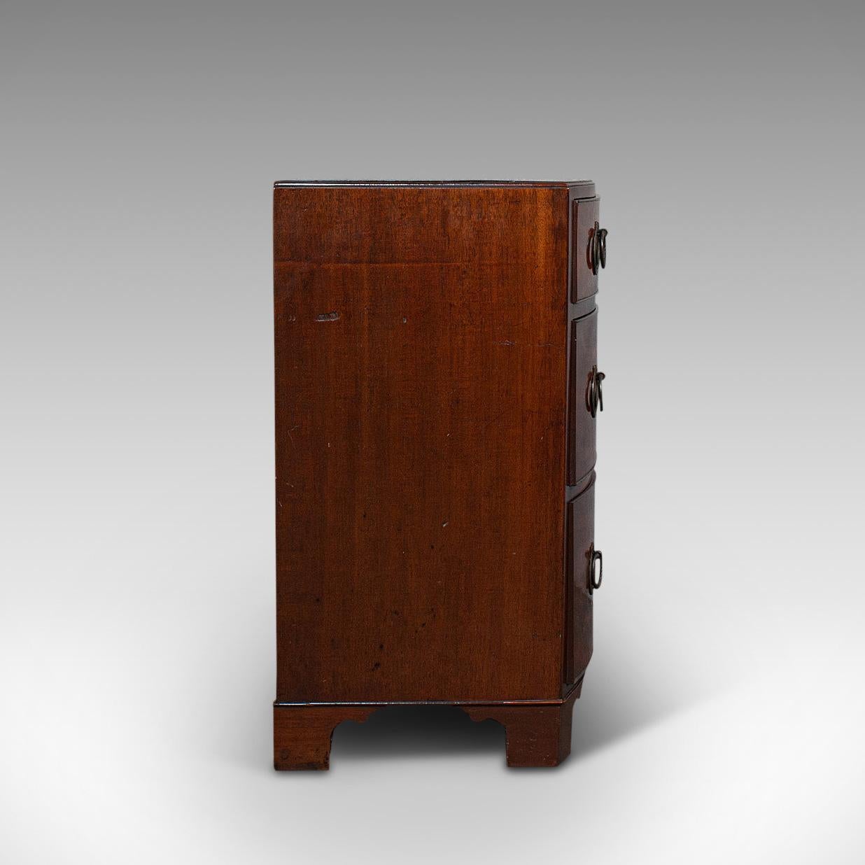 British Compact Antique Chest of Drawers, English, Mahogany, Bedside Stand, Georgian