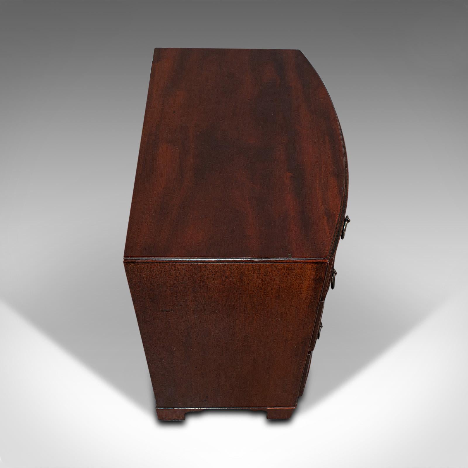 Compact Antique Chest of Drawers, English, Mahogany, Bedside Stand, Georgian 3