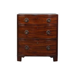 Compact Antique Chest of Drawers, English, Mahogany, Bedside Stand, Georgian