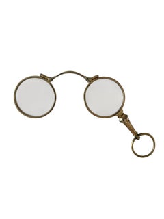 Compact Antique Folding Lorgnette Opera Glasses in Gold-Plated Frame, c. 1910s