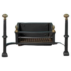 Compact Antique Iron & Brass Fire Grate