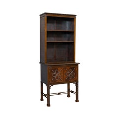 Compact Antique Open Bookcase, Mahogany, Sideboard, Dresser, Edwardian