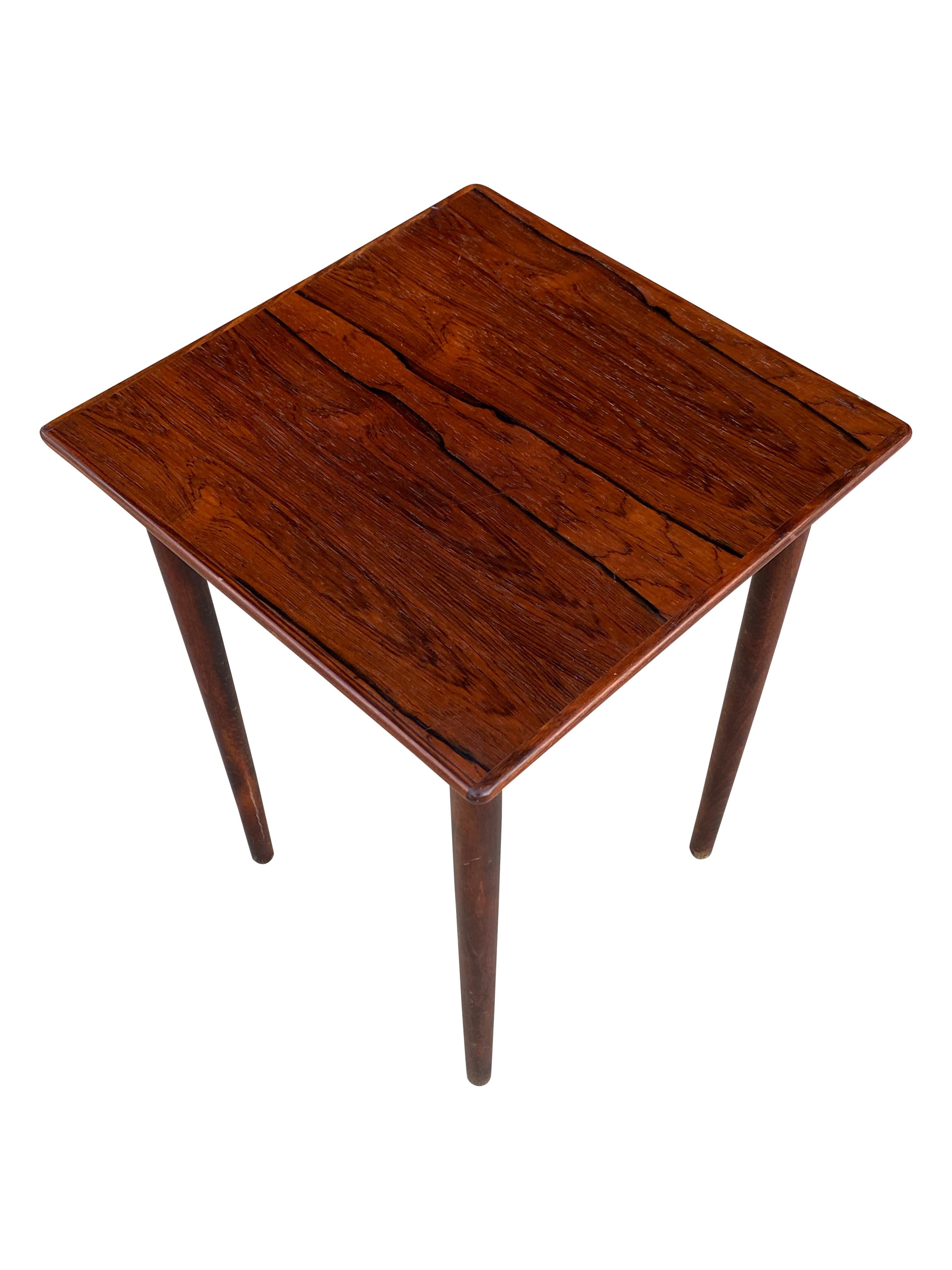 Norwegian Compact Rosewood Side Table from Norway For Sale