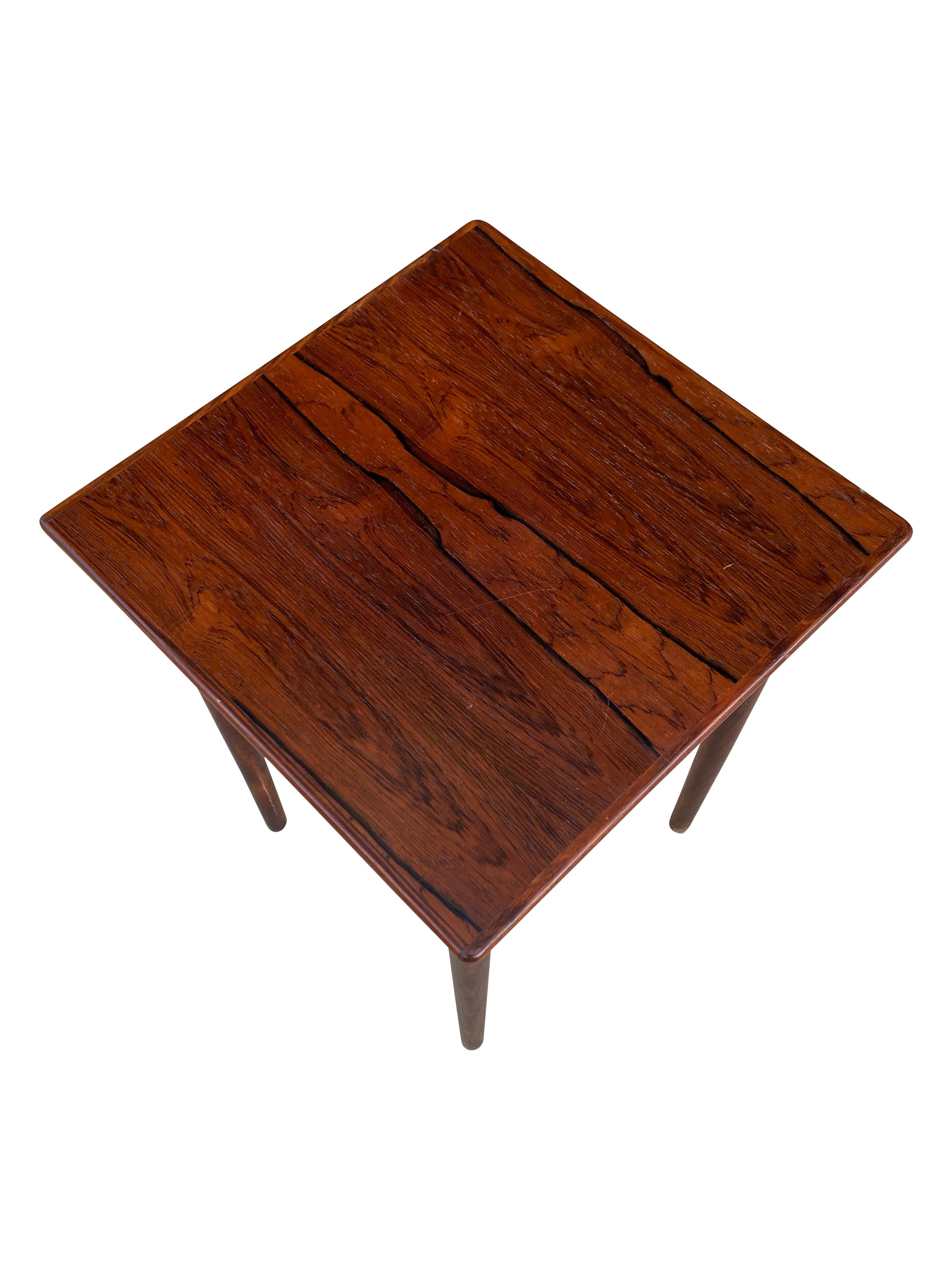 20th Century Compact Rosewood Side Table from Norway For Sale