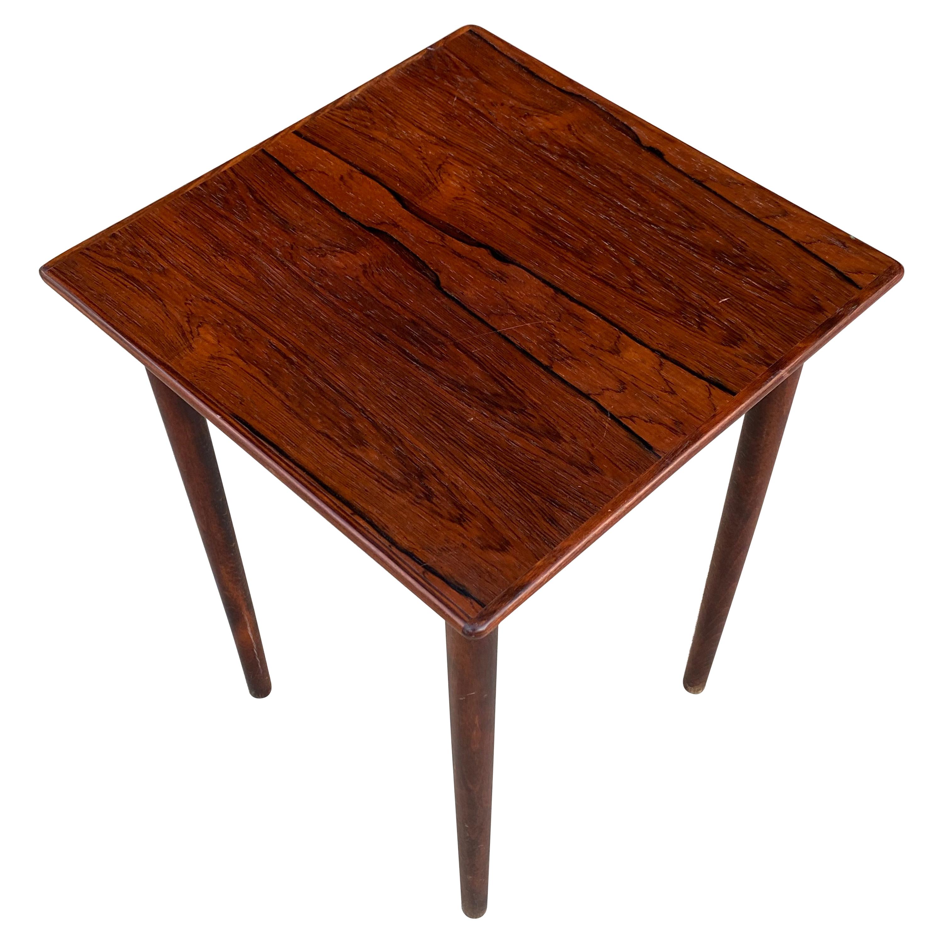 Compact Rosewood Side Table from Norway For Sale