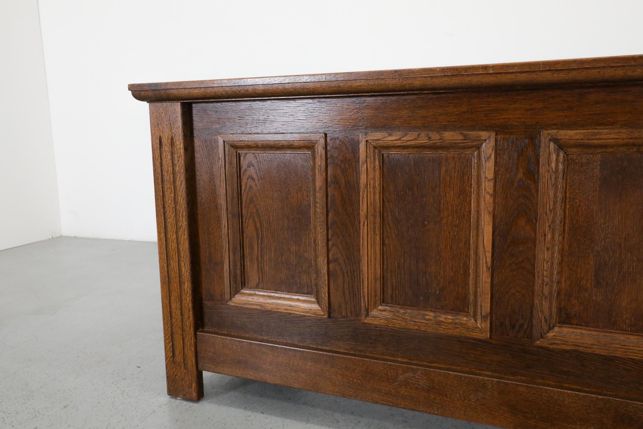 Divano compatto olandese Arts & Crafts in Oak, tappezzeria originale in vendita 10