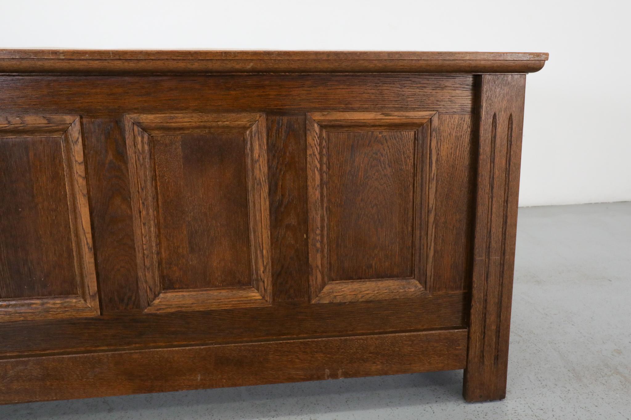 Divano compatto olandese Arts & Crafts in Oak, tappezzeria originale in vendita 11