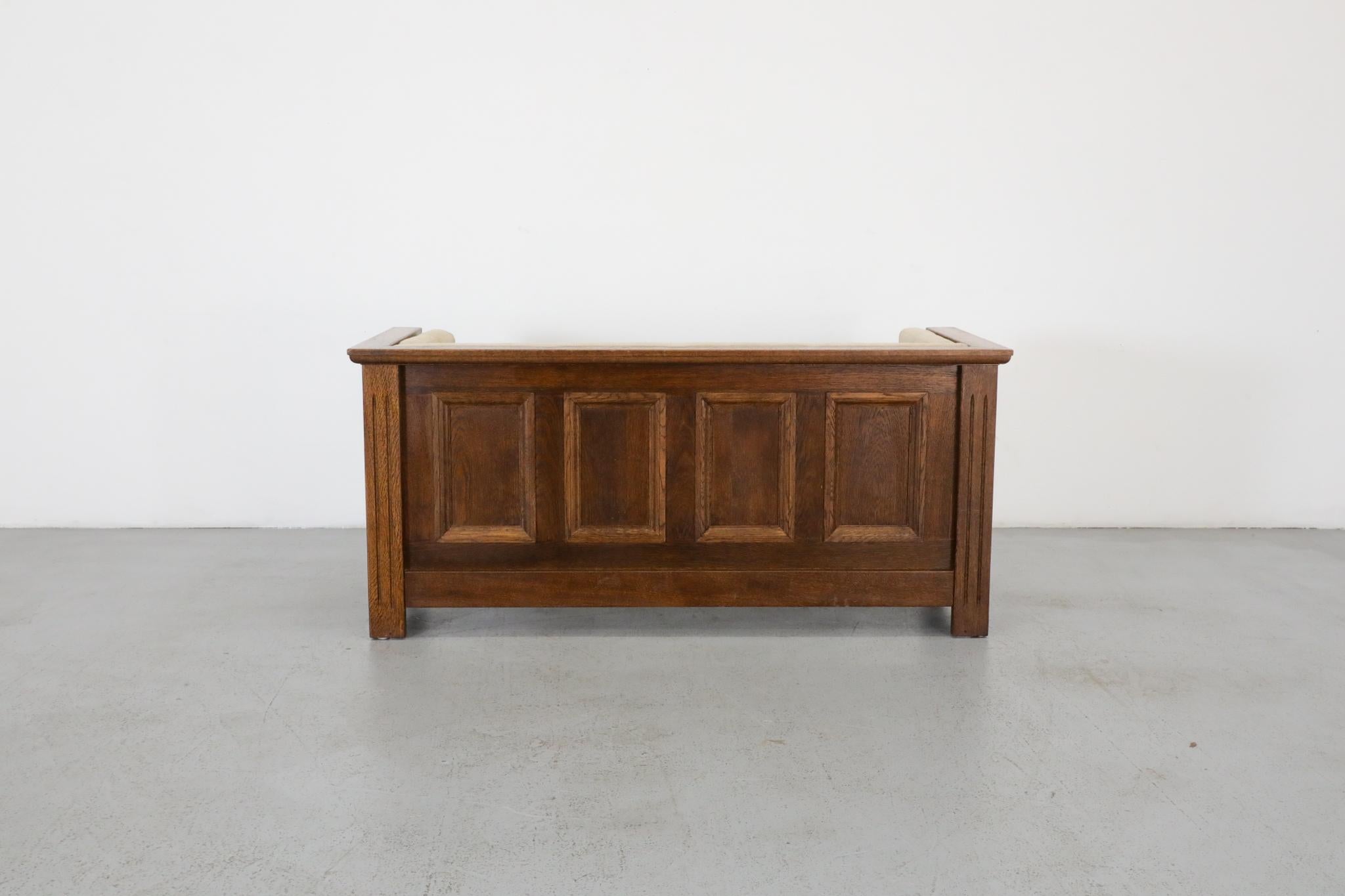 XX secolo Divano compatto olandese Arts & Crafts in Oak, tappezzeria originale in vendita