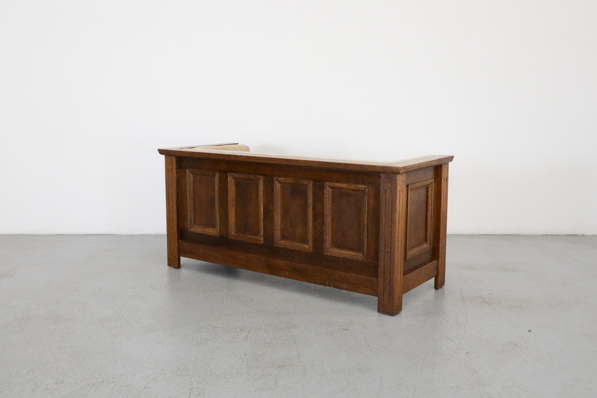 Tappezzeria Divano compatto olandese Arts & Crafts in Oak, tappezzeria originale in vendita