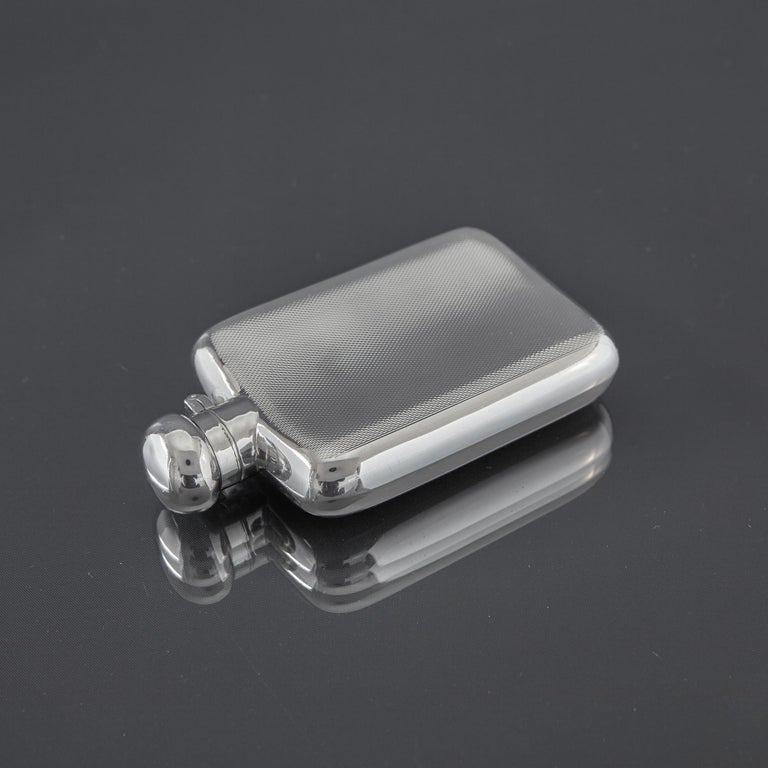 Compact Engine-Turned Hip Flask For Sale at 1stDibs