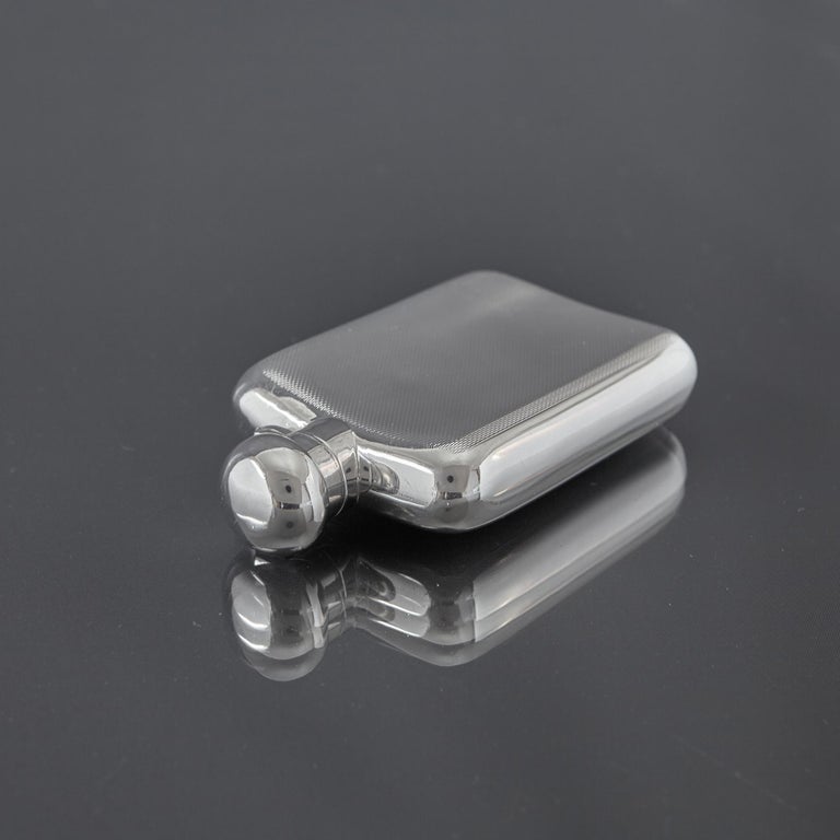 Compact Engine-Turned Hip Flask For Sale at 1stDibs