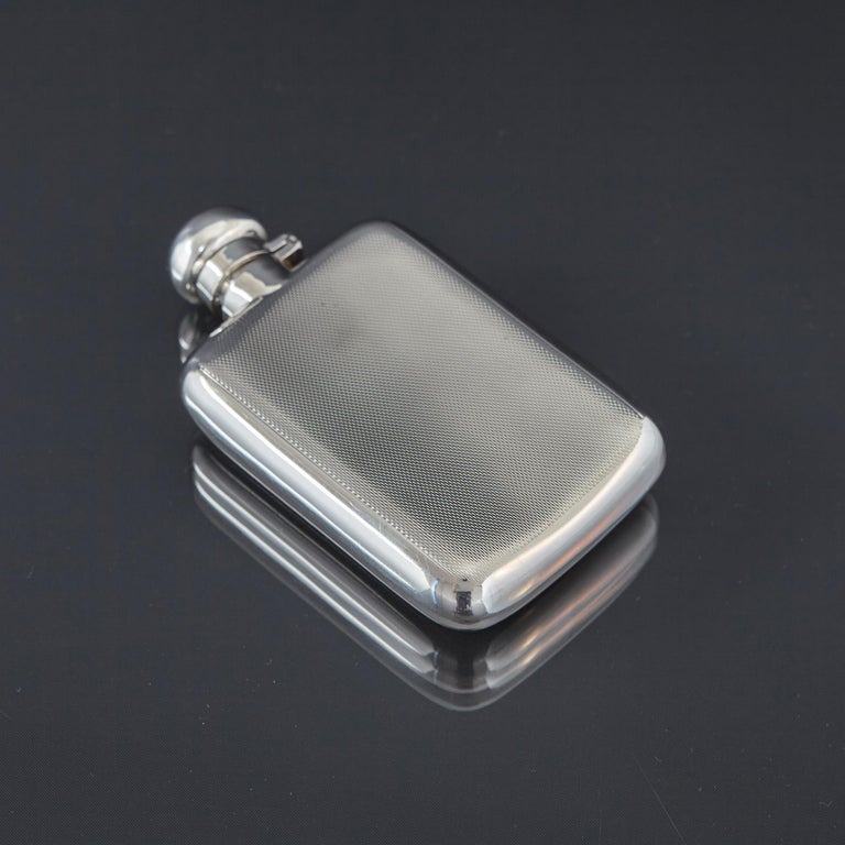 Compact Engine-Turned Hip Flask For Sale at 1stDibs