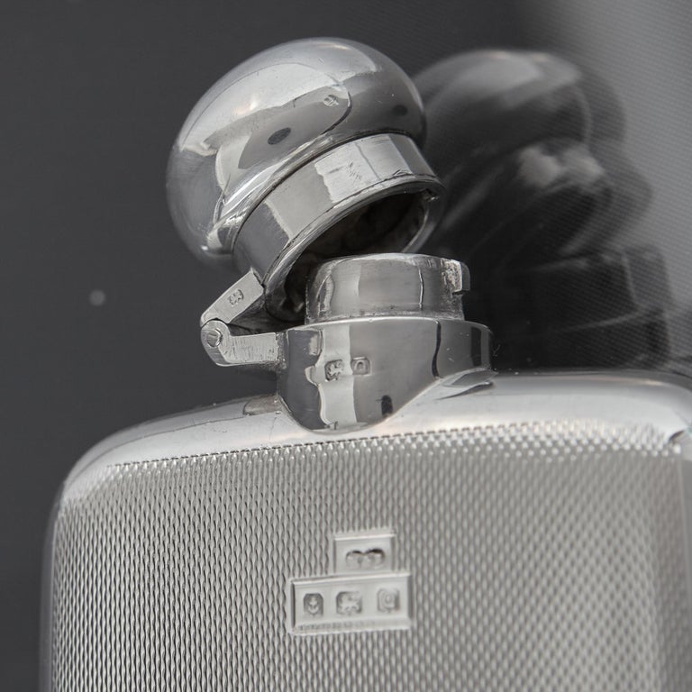 Compact Engine-Turned Hip Flask For Sale at 1stDibs