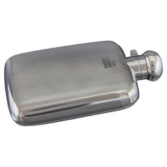 Vintage Compact Engine-Turned Hip Flask