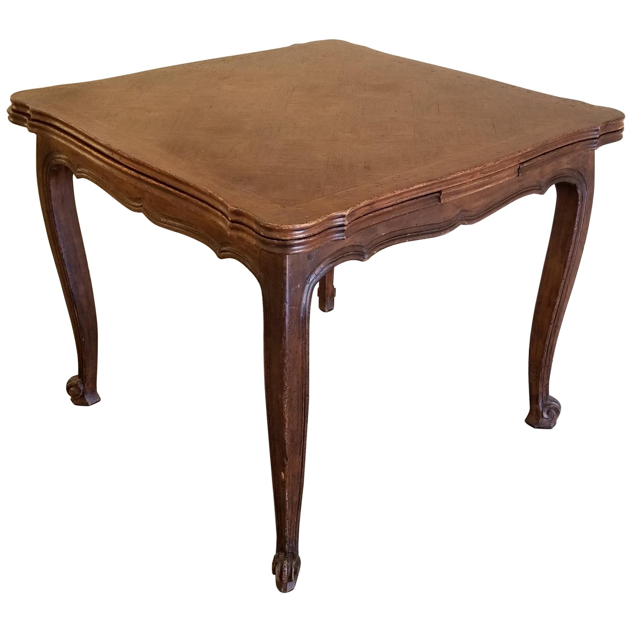 Compact French Provincial Draw-Leaf Dining Table For Sale