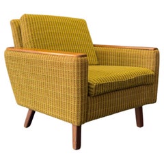 Compact Green and Teak Armchair
