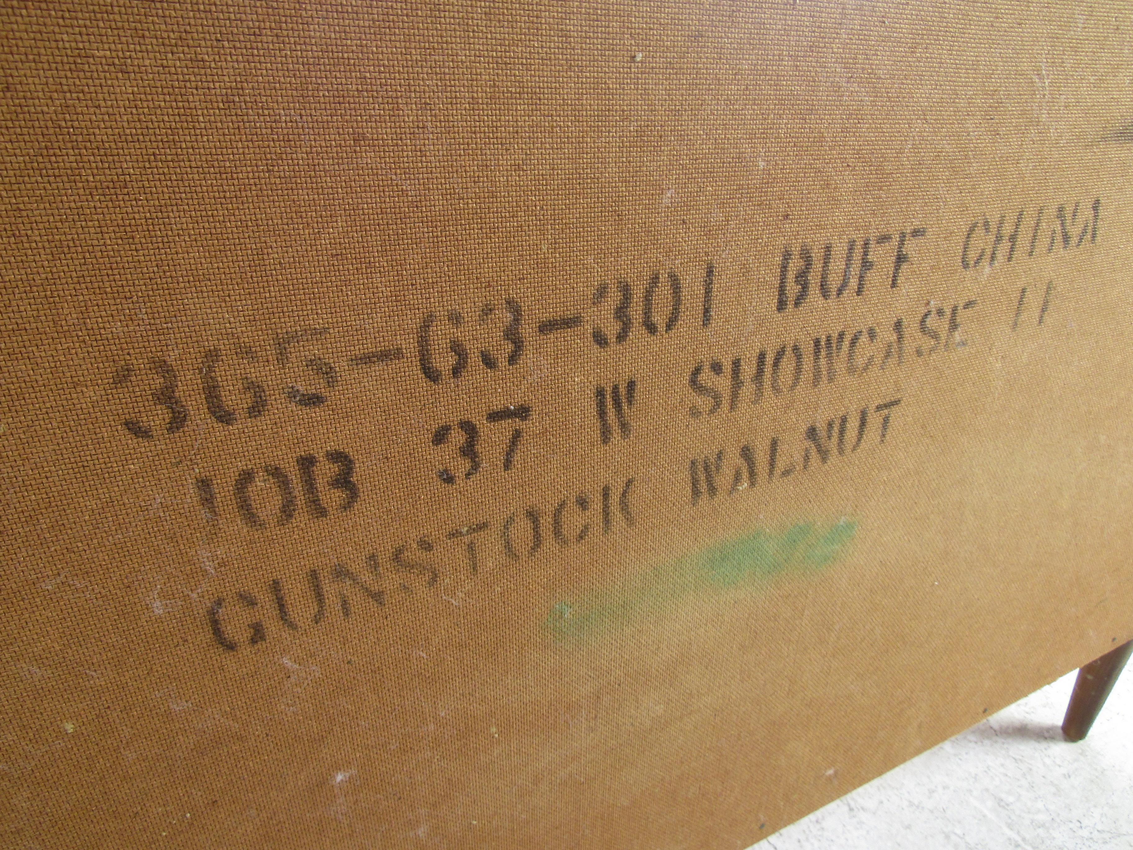 Compact Midcentury Credenza in Gunstock Walnut by Basset Furniture Inc. 3